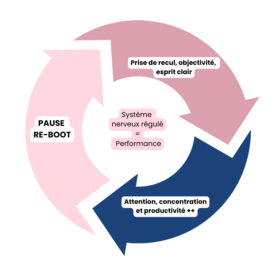 comment réguler son stress en prenez une pause. Explication schématique du cycle de l'anxiété